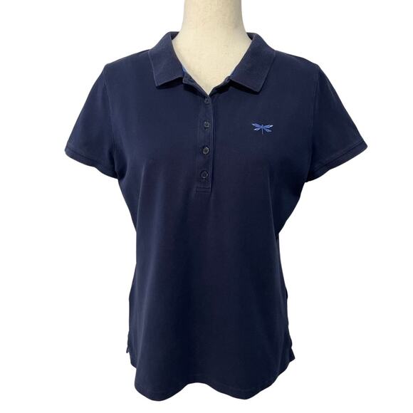 Talbots Ocean Classic Polo Shirt Navy Women's Petite Size LP - Picture 2 of 12